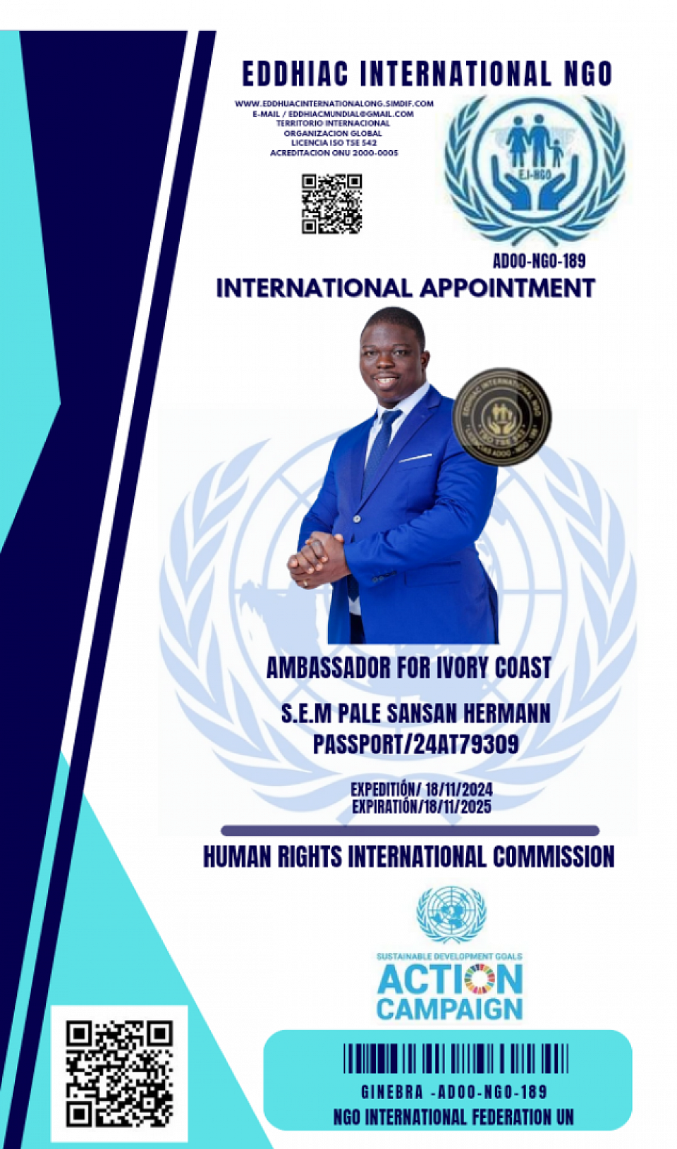 NATIONAL AMBASSADOR IVORY COAST