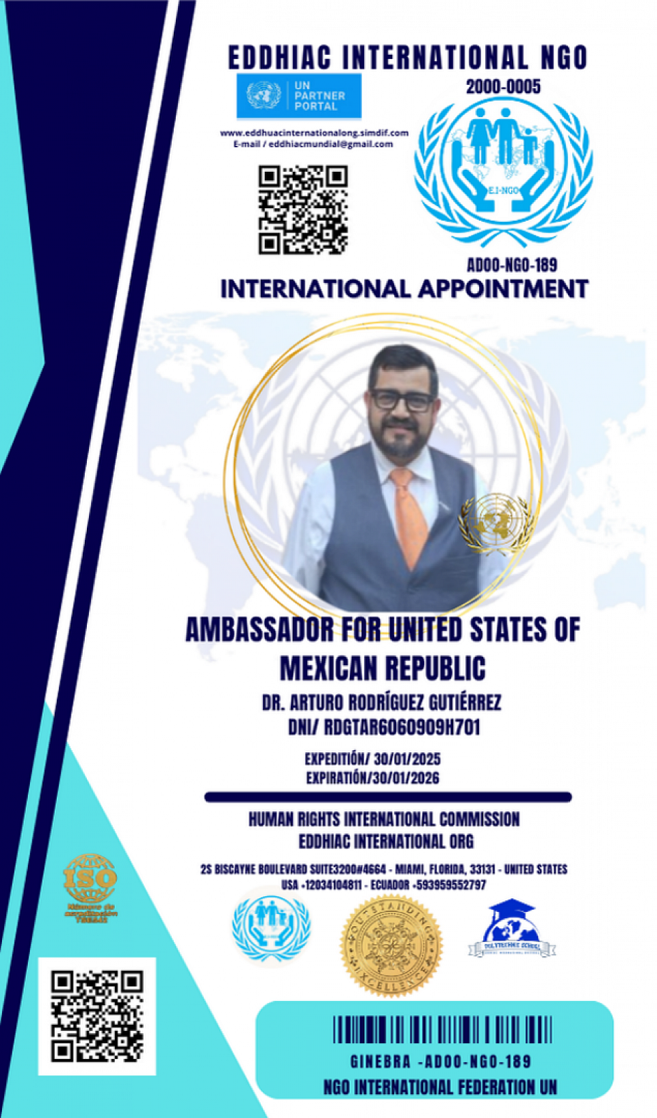 AMBASSADOR FOR UNITED STATE OF MEXICAN REPUBLIC
