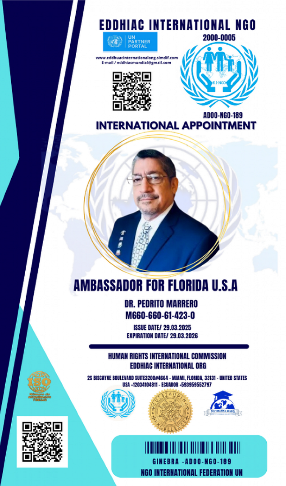 NATIONAL AMBASSADOR FOR FLORIDA U.S.A